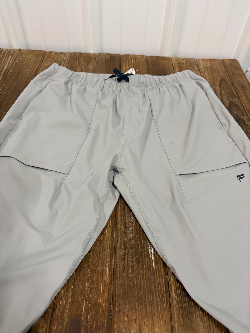 Fabletics Light Gray Drawstring Track Pants
